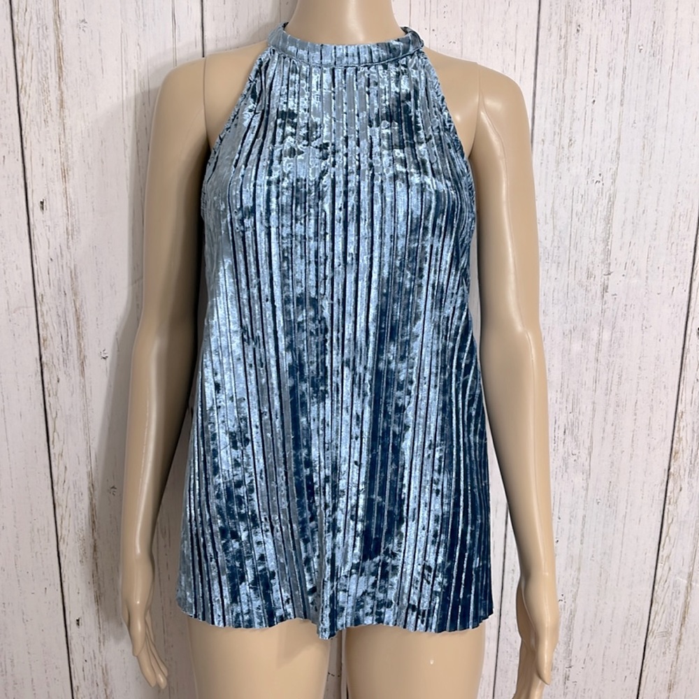 Morgan Claire Top Sleeveless Accordion A line cut velvety Size Small